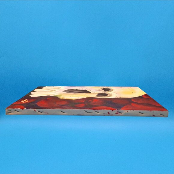 Tattoo Art Skull Painting Justin Wold Signed on Canvas Gothic Decor 11x17" - Picture 6 of 10